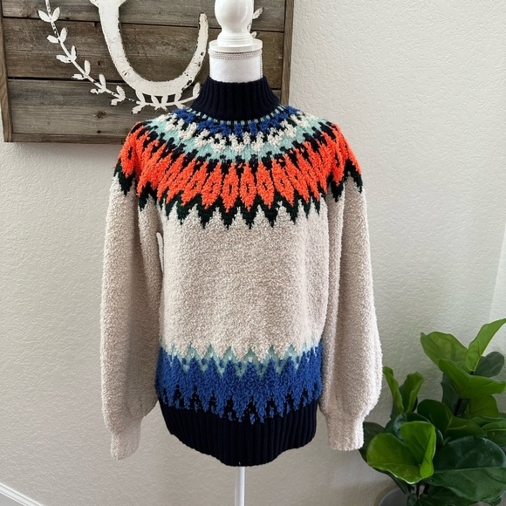 Anthropologie Pilcro bright knit sweater ladies S NWT
